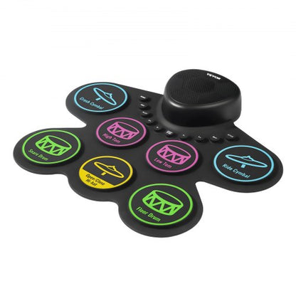 Electric Drum Set 7-Pads Children's Drum Set with Headphone Jack Pedals Speakers