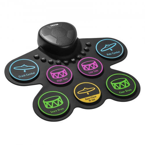 Electric Drum Set 7-Pads Children's Drum Set with Headphone Jack Pedals Speakers