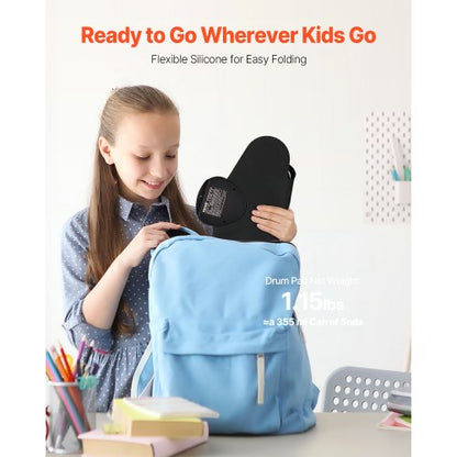 Electric Drum Set 7-Pads Children's Drum Set with Headphone Jack Pedals Speakers