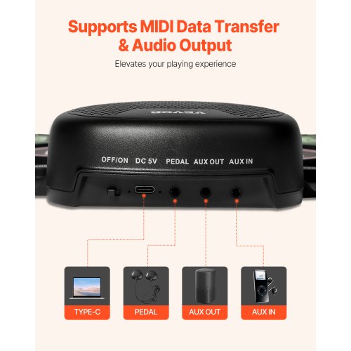 Electric Drum Set 7-Pads Children's Drum Set with Headphone Jack Pedals Speakers