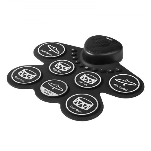 Electric Drum Set 7-Pads Children's Drum Set with Headphone Jack Pedals Speakers