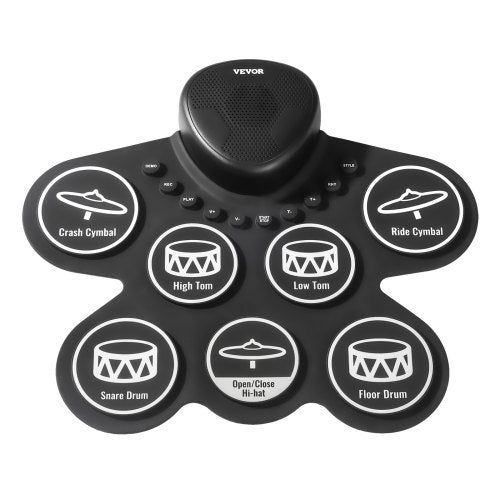 Electric Drum Set 7-Pads Children's Drum Set with Headphone Jack Pedals Speakers