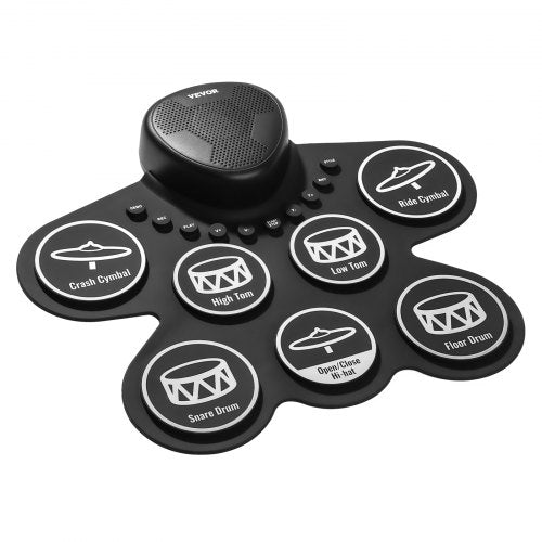 Electric Drum Set 7-Pads Children's Drum Set with Headphone Jack Pedals Speakers