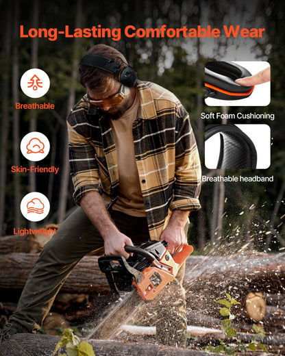 Safety Earmuffs, Electronic Ear Muffs with 5.3 Bluetooth Technology and Sound Amplification, Noise Reduction Headphone NRR23dB, Hearing Protection Earmuffs for Shooting, Lawn Mowing and Work