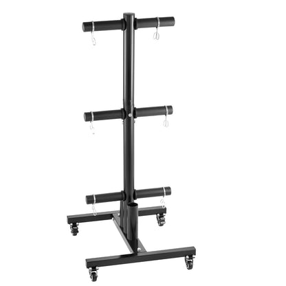 Vertical Weight Plate Rack Home Gym Barbell Storage with Wheels 1000 lbs