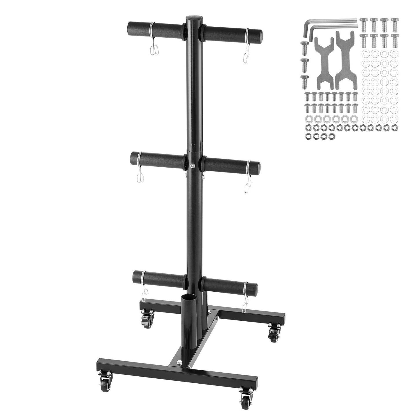 Vertical Weight Plate Rack Home Gym Barbell Storage with Wheels 1000 lbs