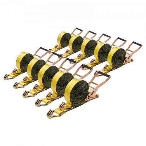 Ratchet Straps, 2 in x 30 ft, Heavy Duty Tie Down Straps with Double J Hook, 10,000 lbs Break Strength, Tie Down Ratcheting for Moving, Trailers, Motorcycles, Kayaks, Car Roof, 10 Pack