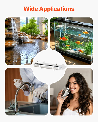 220V 12W UV Water Purifier 1GPM Ultraviolet Water Purifier Filter