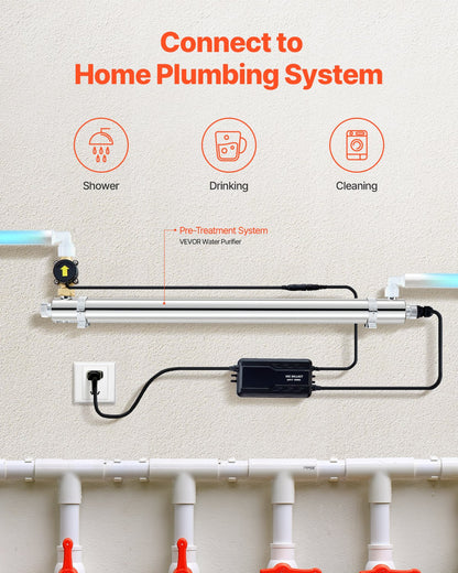 220V 55W UV Water Purifier 12GPM Ultraviolet Water Purifier Filter