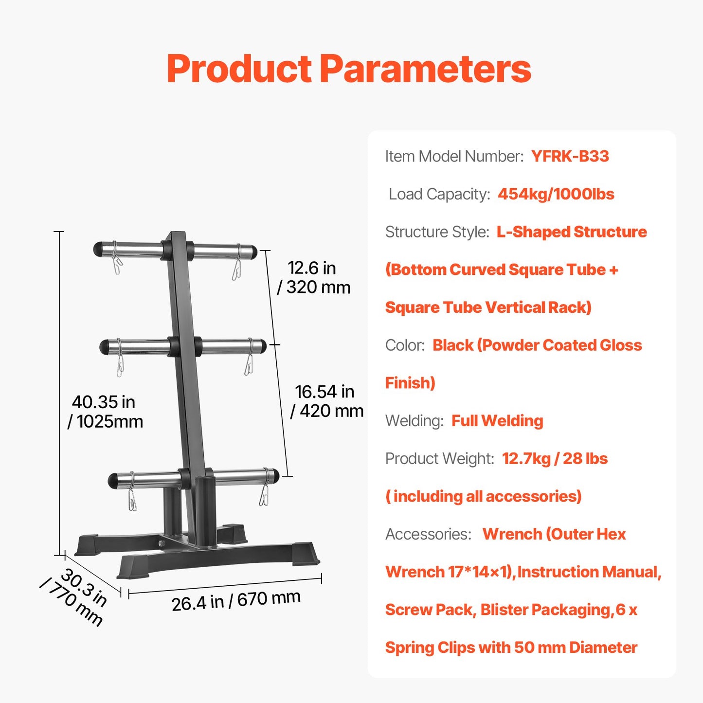 Weight Plate Rack Home Gym Barbell Storage Rack 2 Inch 1000 lbs Capacity