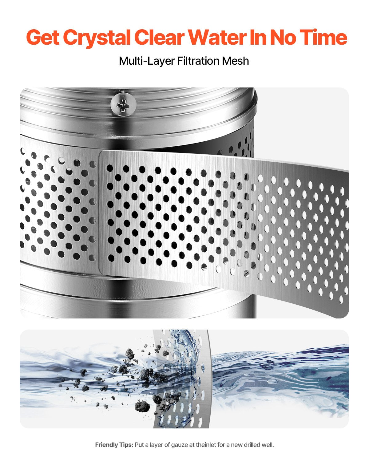 750W Stainless Steel Deep Well Submersible Pump Water Pump 246ft 100L/min