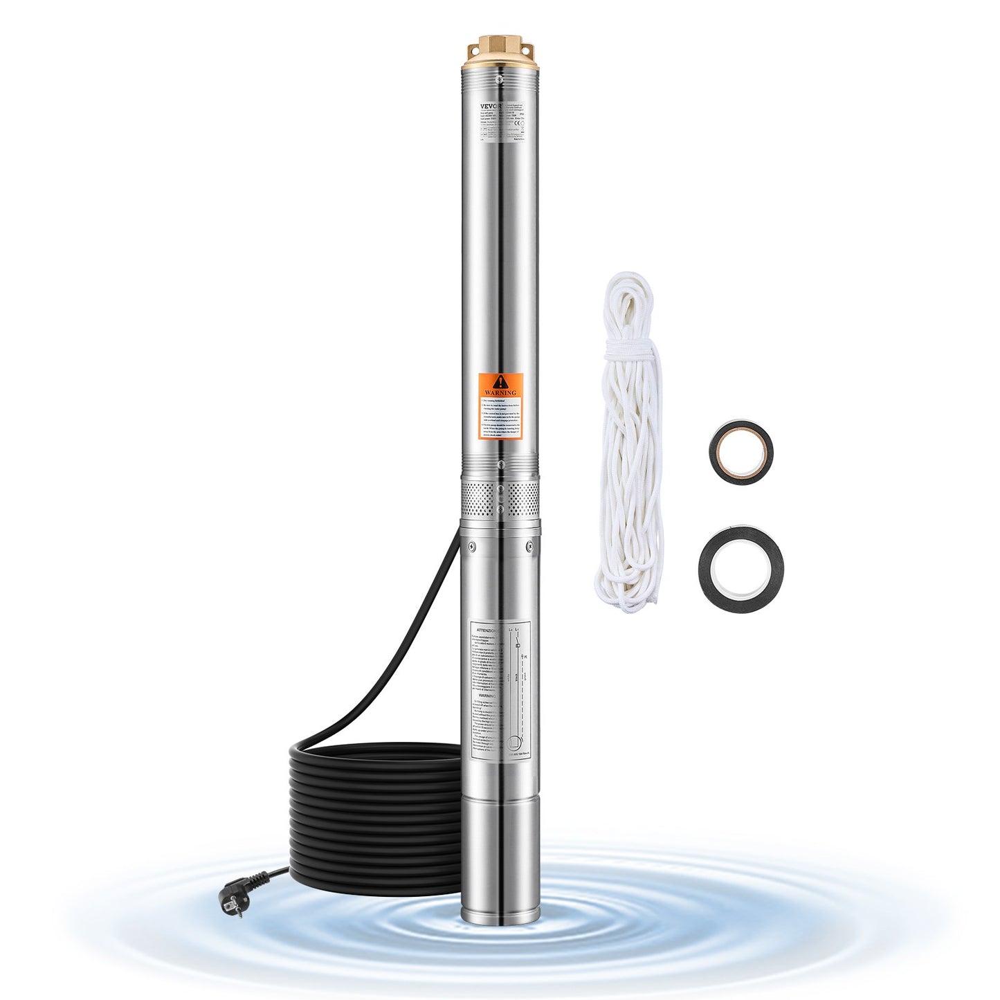 750W Stainless Steel Deep Well Submersible Pump Water Pump 246ft 100L/min