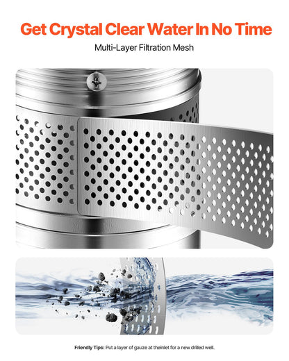 Deep Well Submersible Pump, 1.5 HP Output Power, 115V, 31.7 GPM Flow 276 ft Head, with 32.81 ft Cord, Stainless Steel Water Pump, for Industrial, Irrigation, and Home Use, IP68 Waterproof Grade