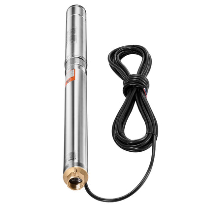 550W Submersible Deep Well Pump Stainless Steel Water Pump 174ft 100L/min