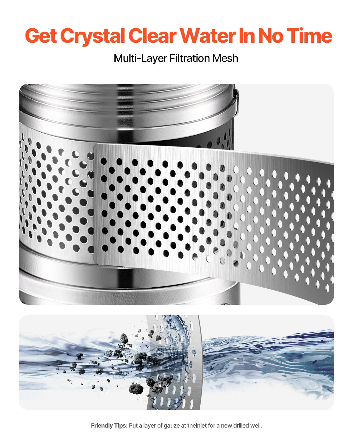 750W Stainless Steel Deep Well Submersible Pump Water Pump 210ft 65L/min