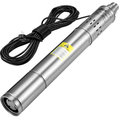 Deep Well Submersible Pump, 550W 230V/50Hz, 35L/min 108 m Head Sand Resistant &lt;5%, 20 m Electric Cable, 7.6 cm Stainless Steel Water Pumps for Industry, Irrigation and Home Use, IP68 Waterproof