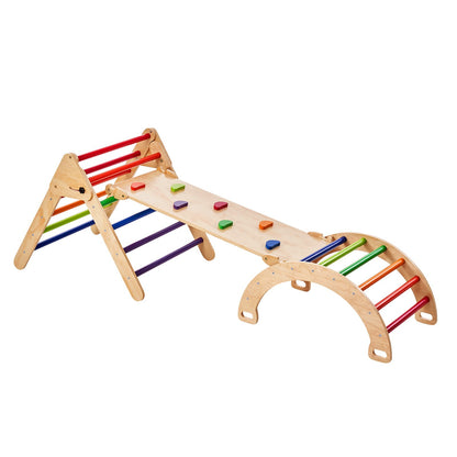 Pikler Dreieck Set 5-in-1 Montessori Kletterspielzeug Kleinkinder Groß Bunt