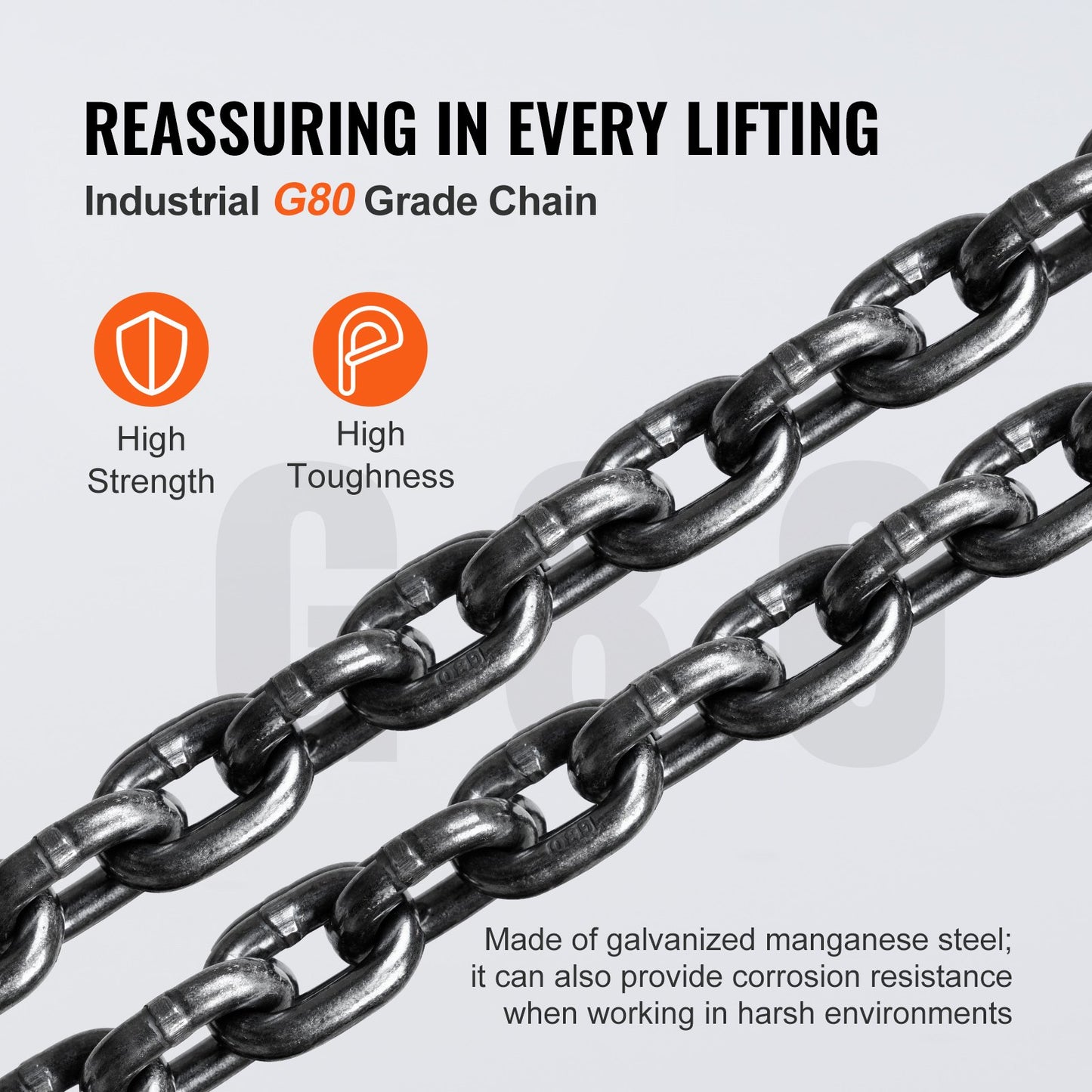 Hand Chain Hoist, 1 Ton 2200 lbs Capacity 20 FT Come Along, G80 Galvanized Carbon Steel with Double-Pawl Brake, Auto Chain Leading & 360° Rotation Hook, for Garage Factory Dock