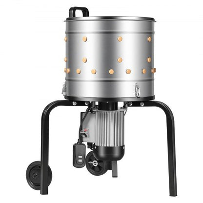 Chicken Plucker Machine, 15.7 in Drum, 550W & 275RPM Electric Chicken Plucking Machine with 114 Soft Fingers & Transport Wheels, Stainless Steel Feather Remover for Processing 1-2 Chicks Once