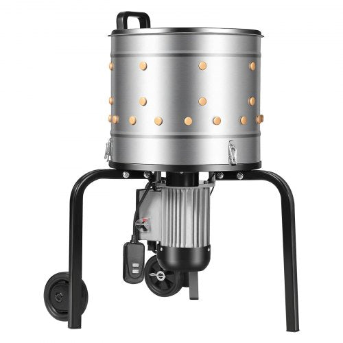 Chicken Plucker Machine, 15.7 in Drum, 550W & 275RPM Electric Chicken Plucking Machine with 114 Soft Fingers & Transport Wheels, Stainless Steel Feather Remover for Processing 1-2 Chicks Once