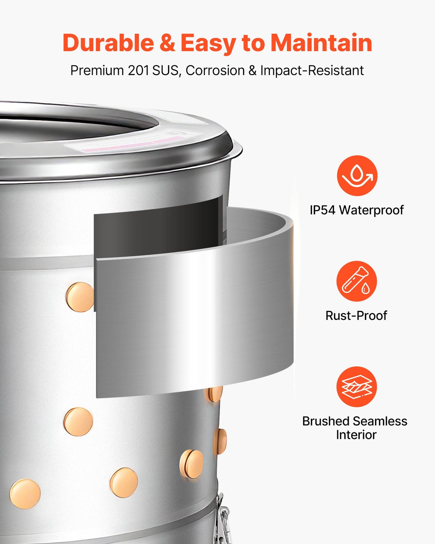 Chicken Plucker Machine, 15.7 in Drum, 550W & 275RPM Electric Chicken Plucking Machine with 114 Soft Fingers & Transport Wheels, Stainless Steel Feather Remover for Processing 1-2 Chicks Once