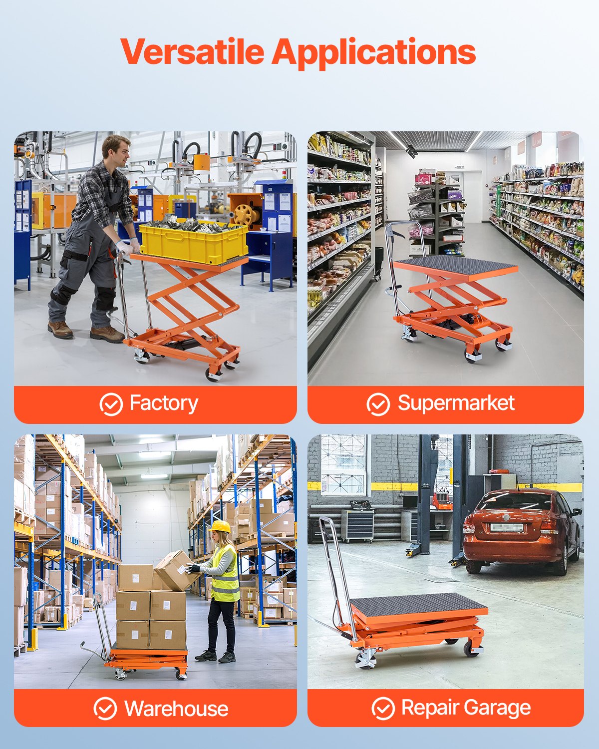 120 cm Hydraulischer Hubtisch Doppelscherenhubwagen 226,8 kg Rutschfest