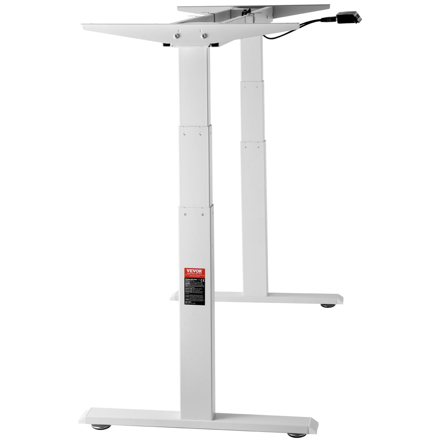 Electric Standing Desk Frame Dual Motor Adjustable 66-129cm H White