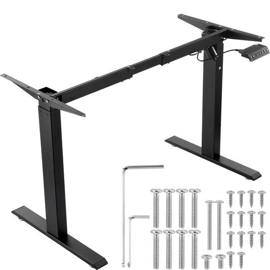 Electric Standing Desk Frame Adjustable 70-117 cm H Black Workstation Base