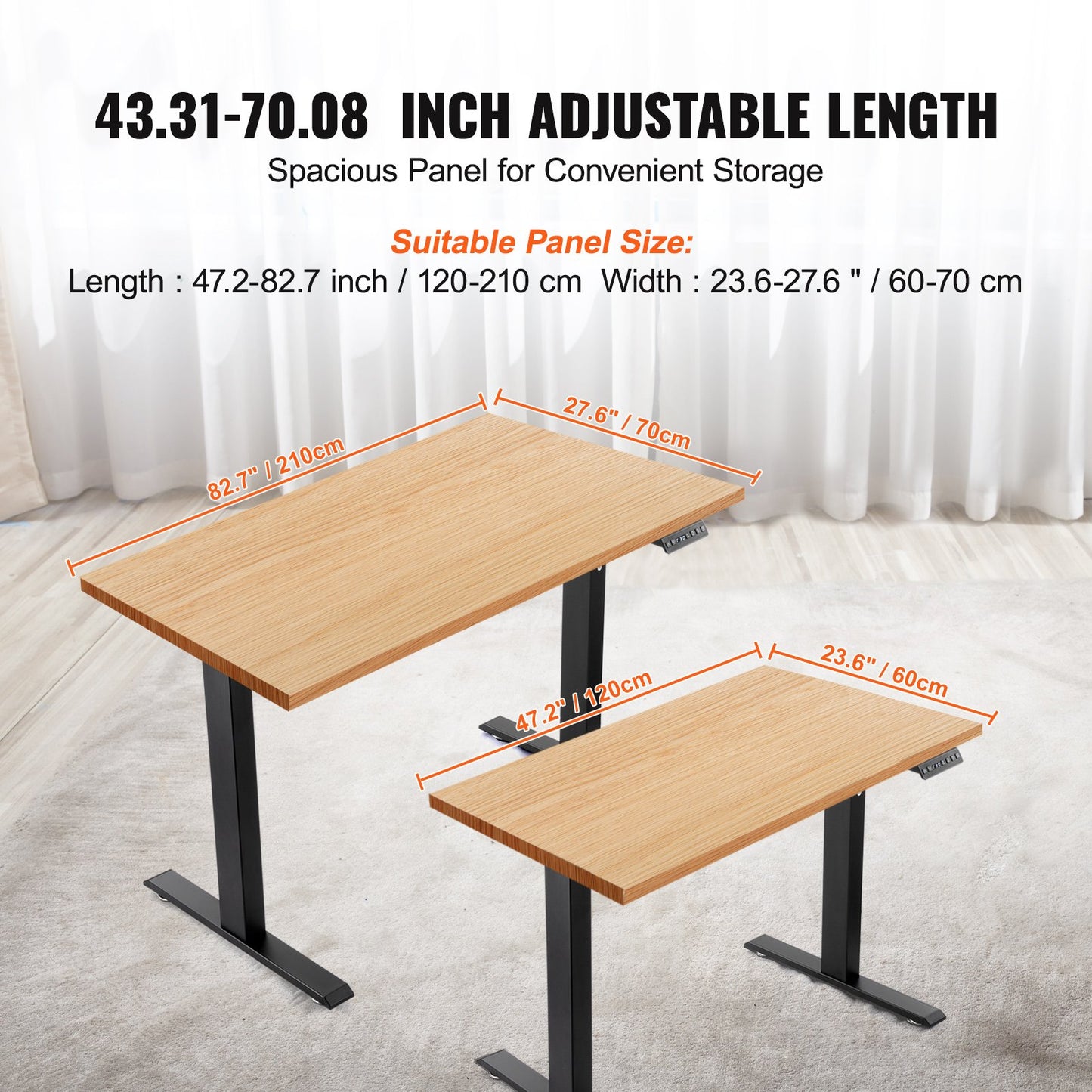 Elektrisches Stehpultgestell Doppelmotor verstellbar 70-117 cm H Schwarz