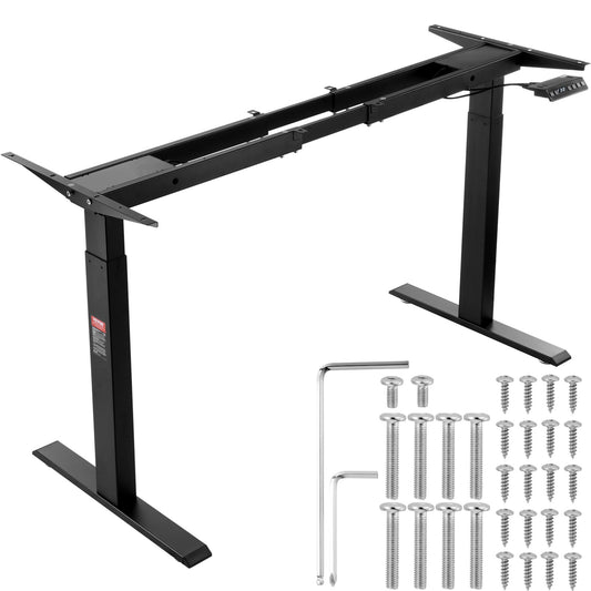 Electric Standing Desk Frame Double Motor Adjustable 70-117 cm H Black