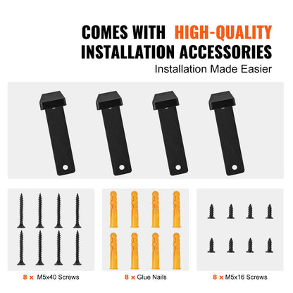 Regalhalterung, robuste schwebende Regalhalterungen, 25,4 x 15,2 cm, 4 Stück Regalhalterungen, 5 mm dicke, mattschwarze L-förmige Regalhalterung, Stahlregale mit 72,2 kg Tragkraft