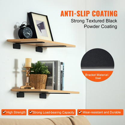 Regalhalterung, 10" L x 4" B x 1,6" H, 6 Stück Hochleistungs-Schweberegalhalterungen, Regalhalterungen, 5 mm dicke mattschwarze L-förmige Regalhalterung, Stahlregale mit 160 lbs Tragkraft