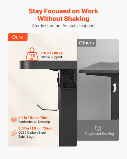 L Shaped Desk, Electric Adjustable Height Corner Gaming Desk with Dual Hooks and Wheels, Heavy Duty Carbon Steel L-Shaped Computer Table with Power Strip for Home Office, Easy to Assemble, Black