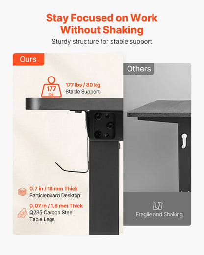 L Shaped Desk, Electric Adjustable Height Corner Gaming Desk with Dual Hooks, Heavy Duty Carbon Steel L-Shaped Computer Table with Power Outlets for Home and Office, Easy to Assemble, Black