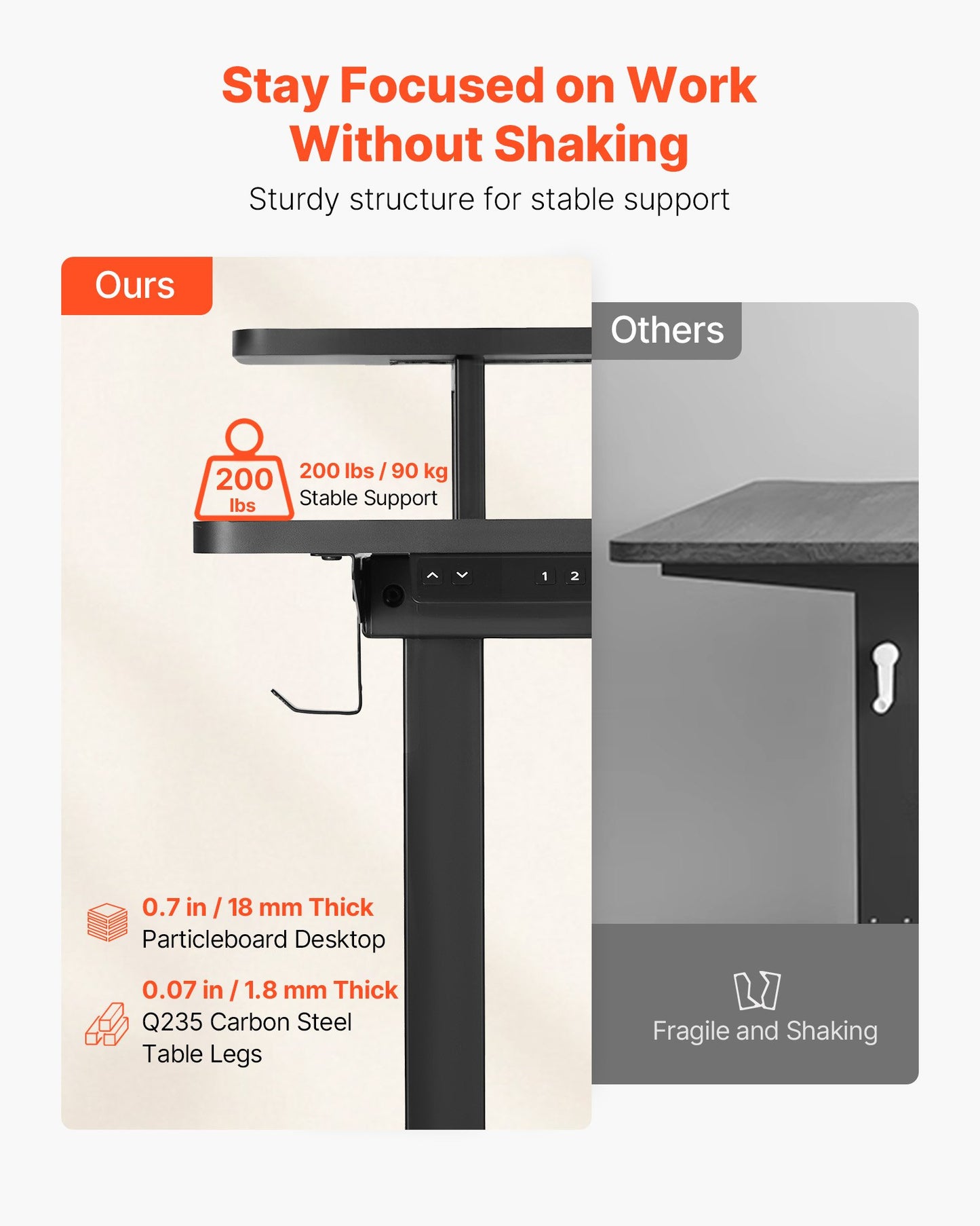 L Shaped Desk, Electric Adjustable Height Corner Gaming Desk with Keyboard Tray and Dual Hooks, Heavy Duty L-Shaped Computer Table with Light Strip for Home Office, Easy to Assemble, Black