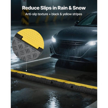 Kabelskyddsramp, 9 979 kg/axelkapacitet, 1 kanals kraftig gummisnöre, slangskydd, 70 x 50 mm kanal, trafikhinder med öppningsbart toppskydd, för inomhusbruk och utomhusbruk, 1-pack |  EU