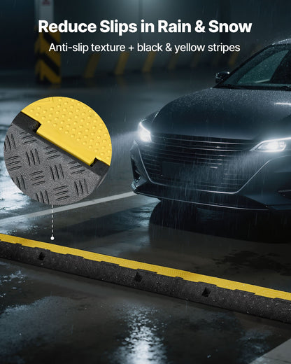 Cable Protector Ramp, 22,000 lbs/axle Capacity, 1 Channel Heavy Duty Rubber Cord Hose Wire Cover, 2.76 x 1.97 in Channel, Traffic Speed Bump with Flip-Open Top Cover, for Indoor Outdoor, 1 Pack