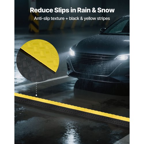 Kabelskyddsramp, 9 979 kg/axelkapacitet, 2-kanals kraftigt gummisnöre, slangskydd för slang, 100 x 75 mm kanal, farthinder med öppningsbart toppskydd, för inomhusbruk och utomhusbruk, 1-pack |  EU