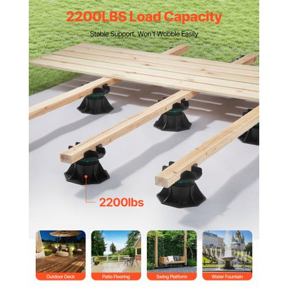 8 pcs adjustable deck supports pedestal deck foundation base 9.6-11.2 cm