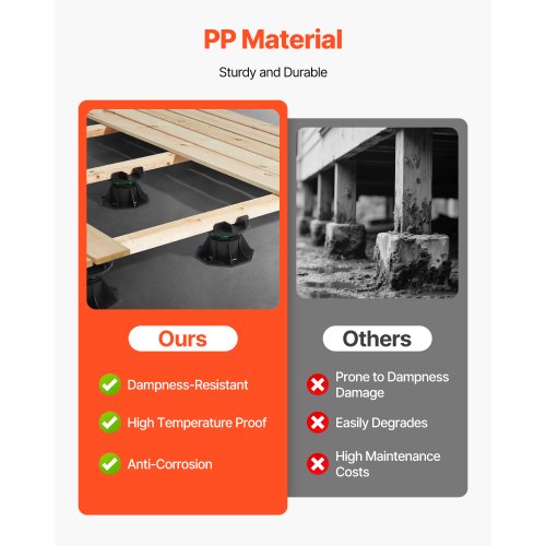 8 pcs adjustable deck supports pedestal deck foundation base 9.6-11.2 cm