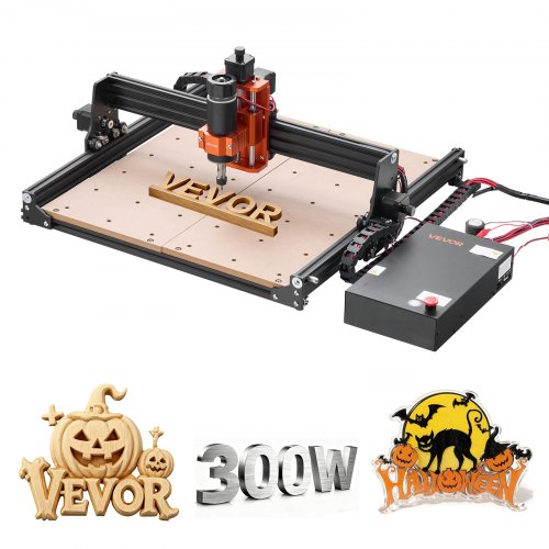 CNC Router Machine, 300W Spindle, 3-Axis Wood Engraving Milling Machine, with 15.75 x 15.75 x 2.36 in Working Area, Offline Controller, Aluminum Alloy Structure, for Wood Acrylic Carving Cutting