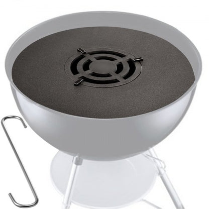 40" Replacement BBQ Grill Griddle Grate, Carbon Steel Griddle Grill with Center Grate, Easy Maintenance Grate Insert For 18 Inch Kettle BBQ, Griddle Grill Attachment for Round Grills, Burgers