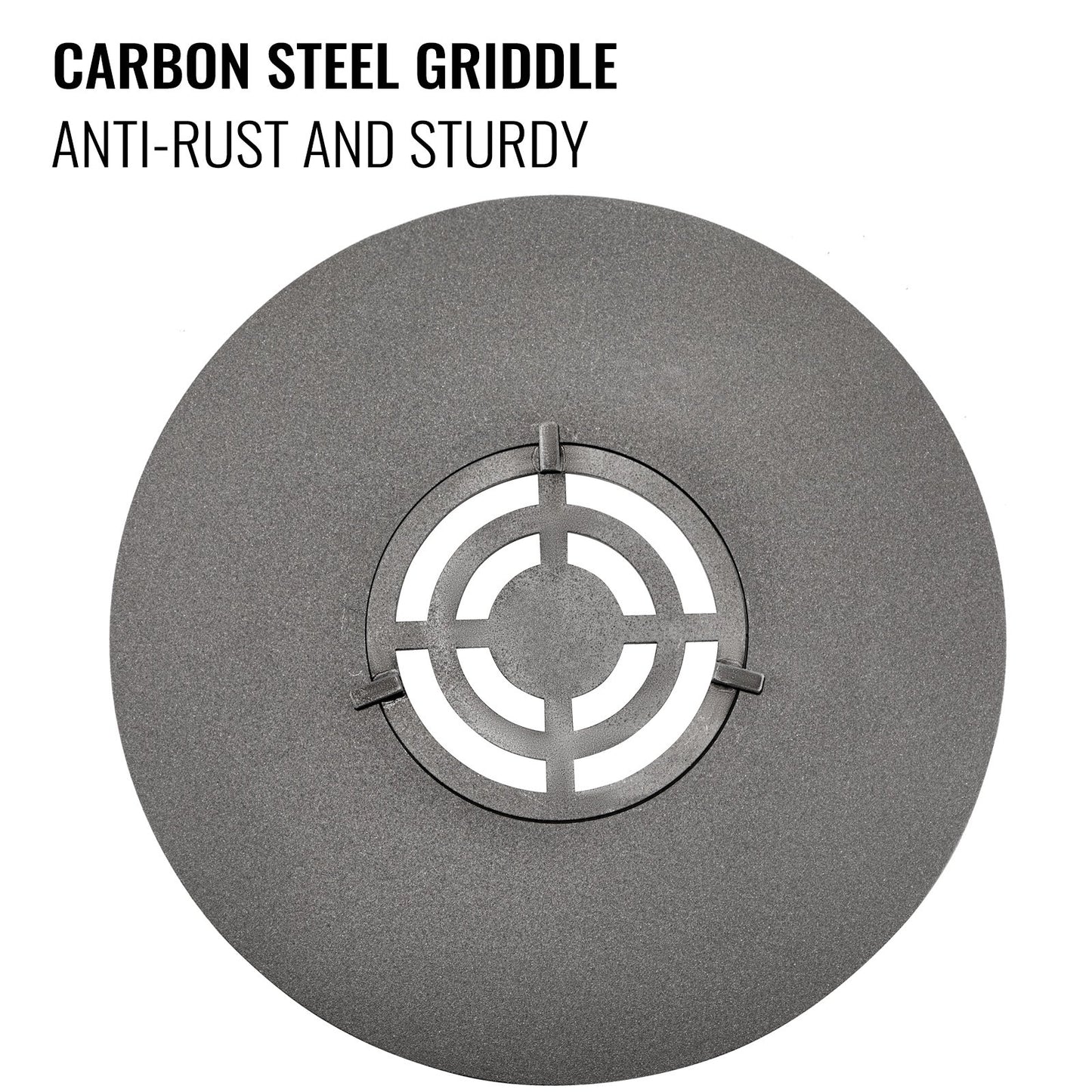 40" Replacement BBQ Grill Griddle Grate, Carbon Steel Griddle Grill with Center Grate, Easy Maintenance Grate Insert For 18 Inch Kettle BBQ, Griddle Grill Attachment for Round Grills, Burgers