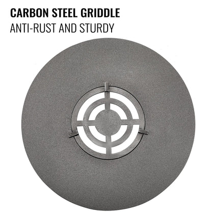 40" Replacement BBQ Grill Griddle Grate, Carbon Steel Griddle Grill with Center Grate, Easy Maintenance Grate Insert For 18 Inch Kettle BBQ, Griddle Grill Attachment for Round Grills, Burgers