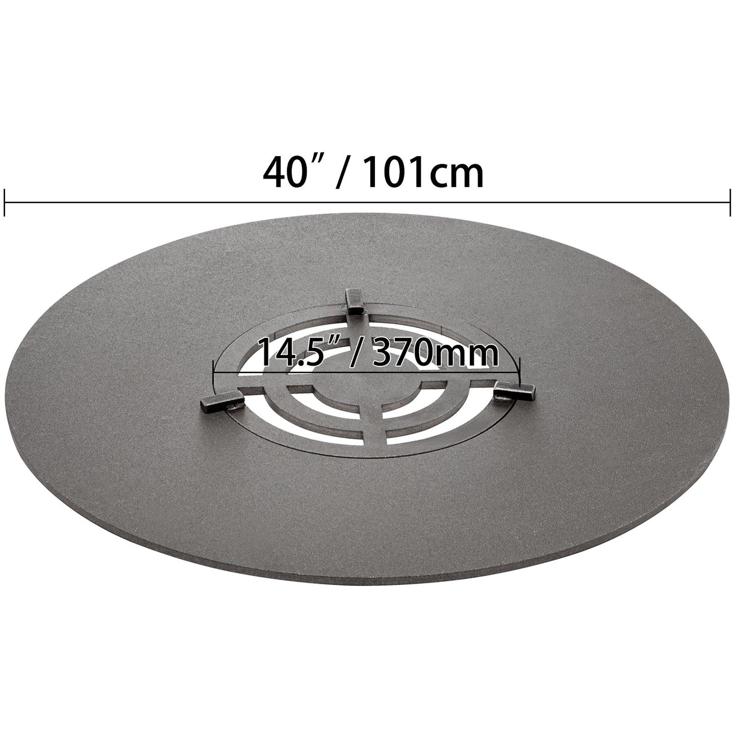 40" Replacement BBQ Grill Griddle Grate, Carbon Steel Griddle Grill with Center Grate, Easy Maintenance Grate Insert For 18 Inch Kettle BBQ, Griddle Grill Attachment for Round Grills, Burgers