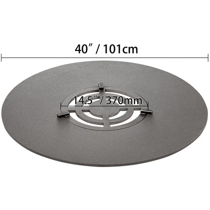 40" Replacement BBQ Grill Griddle Grate, Carbon Steel Griddle Grill with Center Grate, Easy Maintenance Grate Insert For 18 Inch Kettle BBQ, Griddle Grill Attachment for Round Grills, Burgers