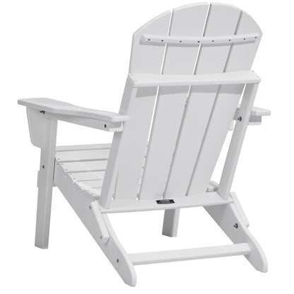 Adirondack Stol Plast Set med 2 All Weather Folding Fire Pit White
