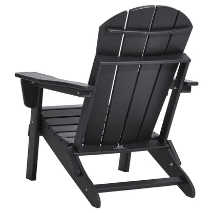 Adirondack Stuhl Kunststoff 2er Set Allwetter-Feuerstelle klappbar schwarz