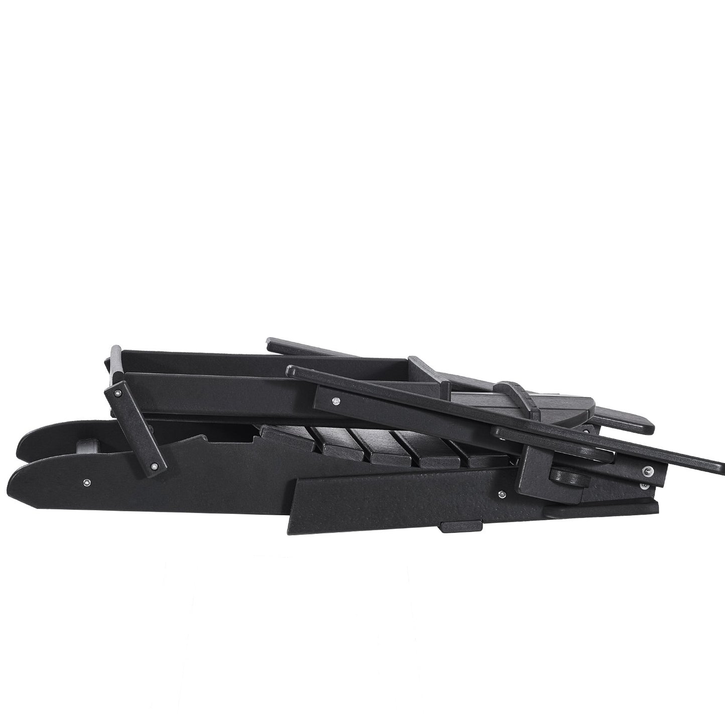 Adirondack Stuhl Kunststoff 2er Set Allwetter-Feuerstelle klappbar schwarz