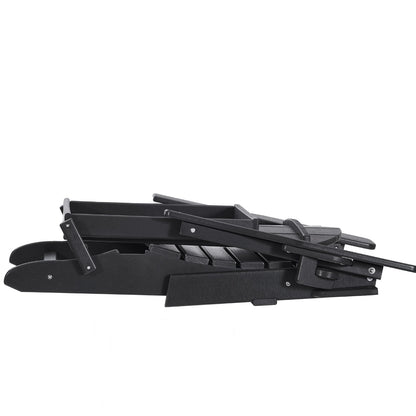 Adirondack Stuhl Kunststoff 2er Set Allwetter-Feuerstelle klappbar schwarz